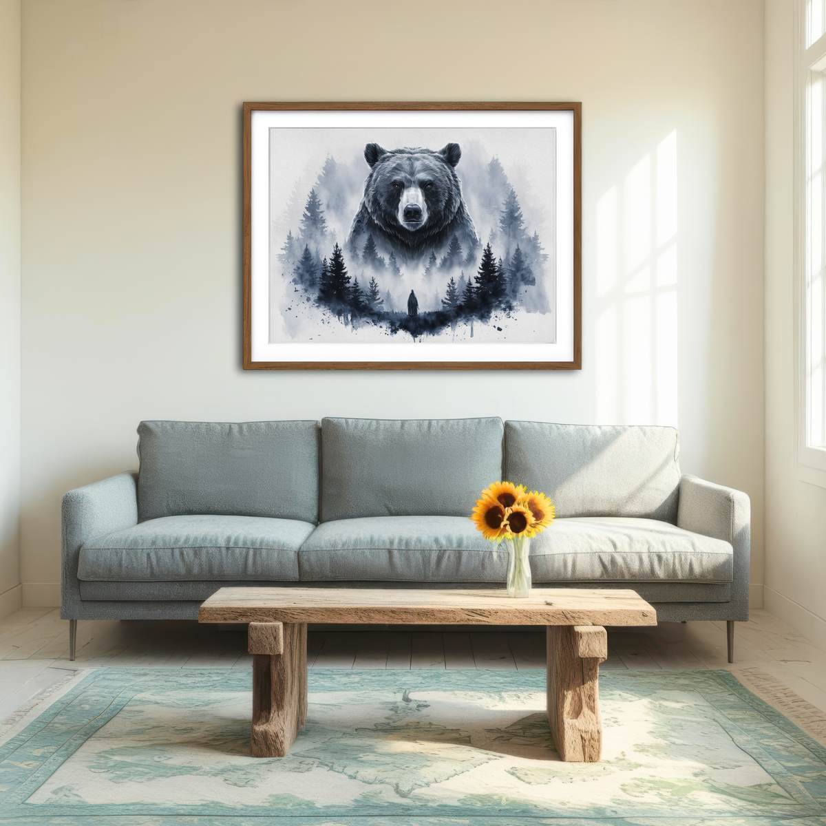 AUTO-MOCKUP ROOM | Bear Forest Wall Art