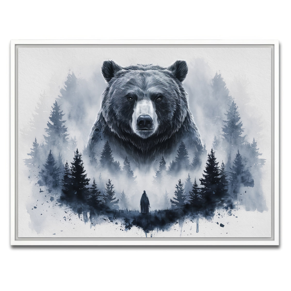 AUTO-MOCKUP WHITE | Bear Forest | 1 Piece | White Framed Canvas | group=4x3