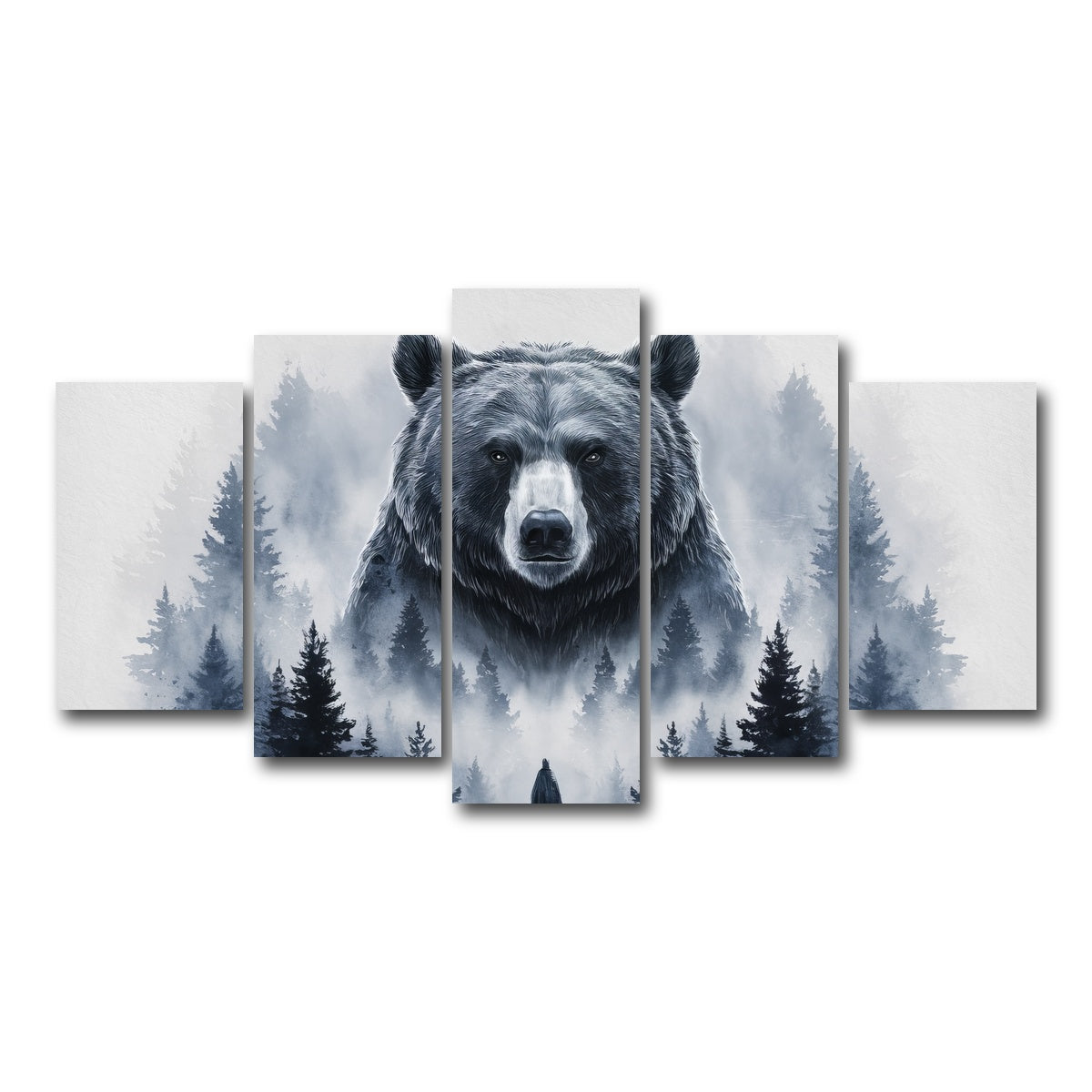 AUTO-MOCKUP WHITE | Bear Forest | 5 Piece | Gallery Wrap Canvas | group=5_normal