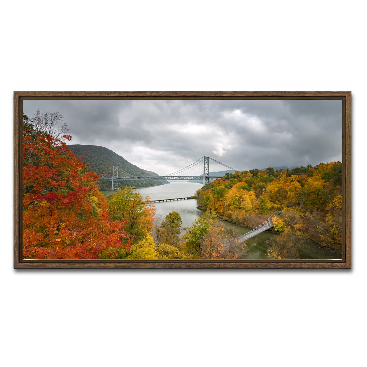 AUTO-MOCKUP WHITE | Bear mountain | 1 Piece | Walnut Framed Canvas | group=2x1