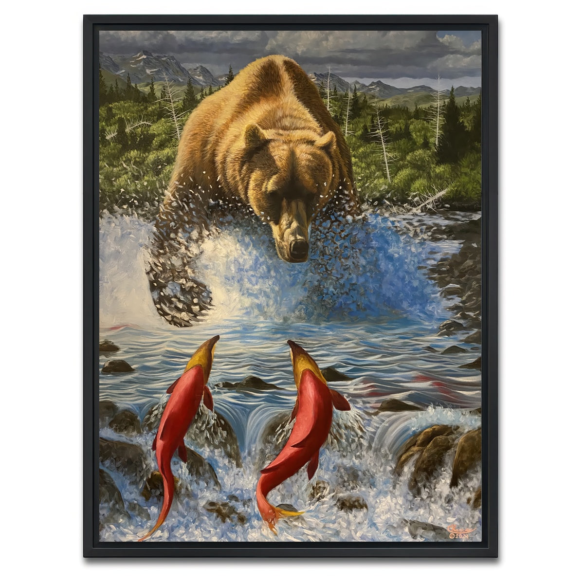 AUTO-MOCKUP WHITE | Bear on the Hunt | 1 Piece | Black Framed Canvas | group=3x4