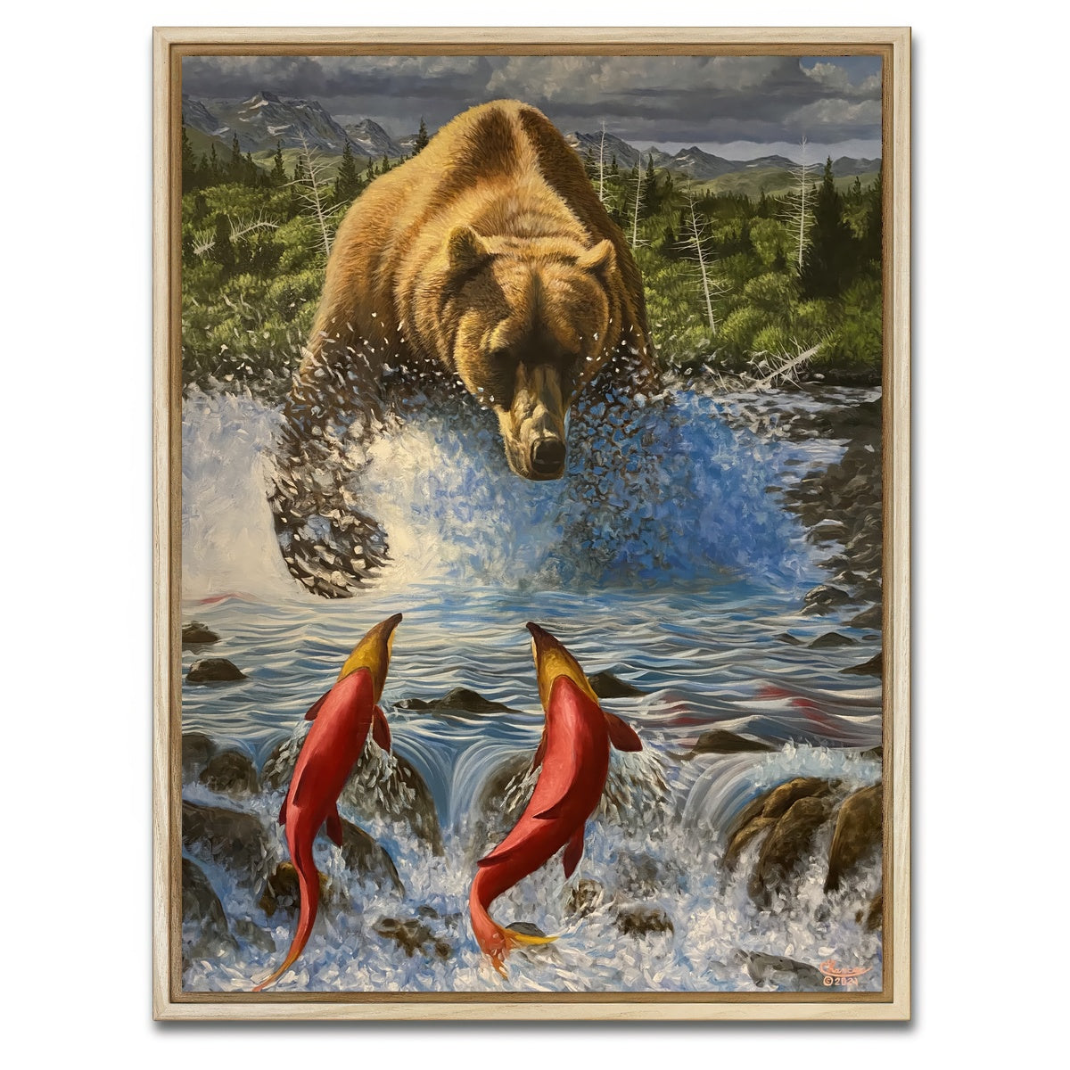 AUTO-MOCKUP WHITE | Bear on the Hunt | 1 Piece | Natural Framed Canvas | group=3x4