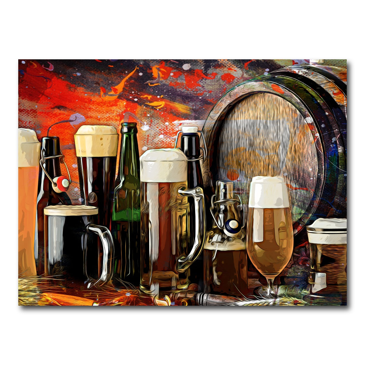 AUTO-MOCKUP WHITE | Beer Types Abstract | 1 Piece | Gallery Wrap Canvas | group=4x3