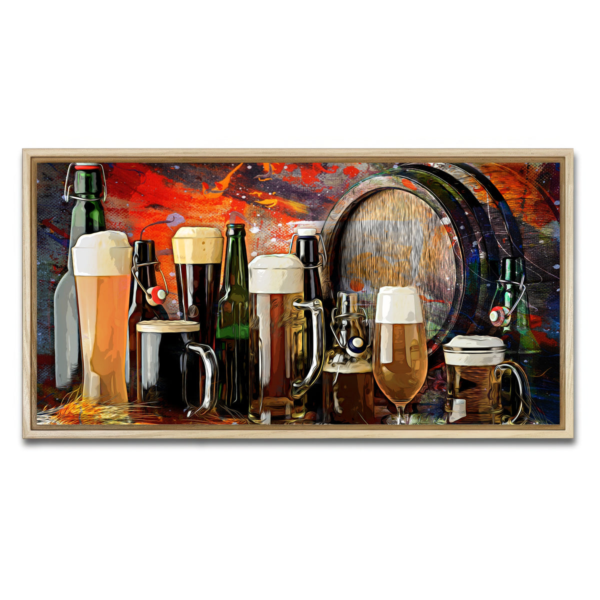 AUTO-MOCKUP WHITE | Beer Types Abstract | 1 Piece | Natural Framed Canvas | group=2x1