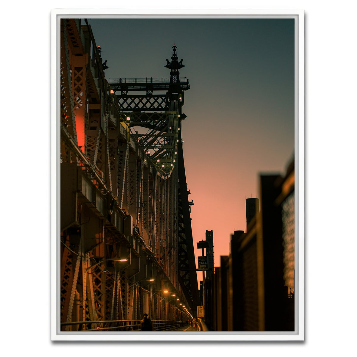 AUTO-MOCKUP WHITE | Biking the Queensboro Bridge | 1 Piece | White Framed Canvas | group=3x4