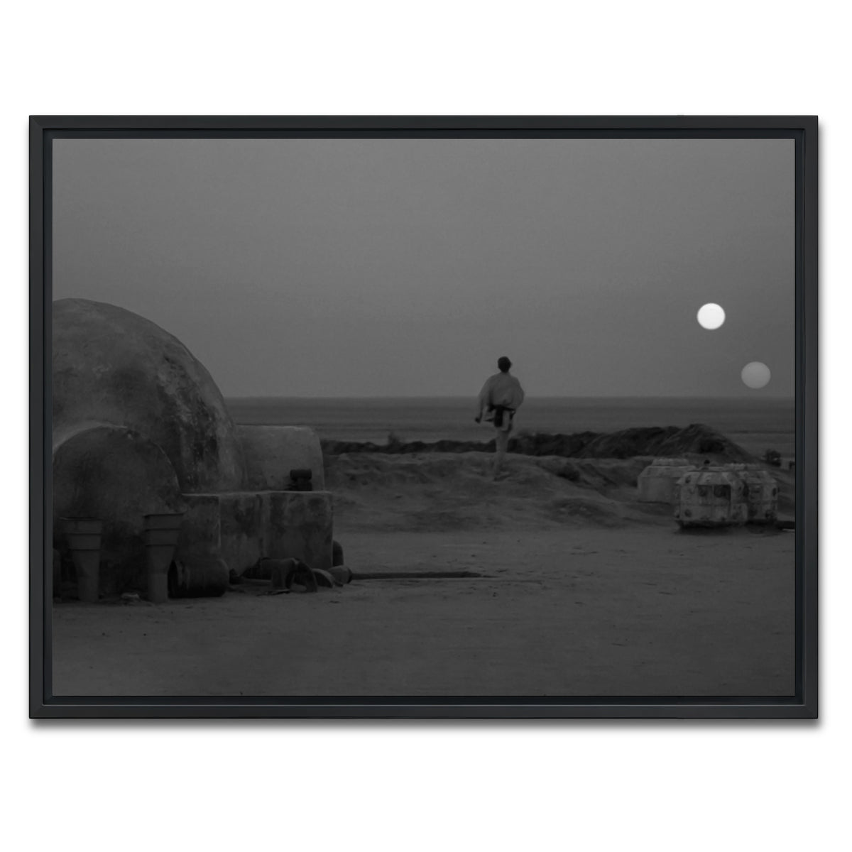 AUTO-MOCKUP WHITE | Binary sunset grayscale | 1 Piece | Black Frame | group=4x3