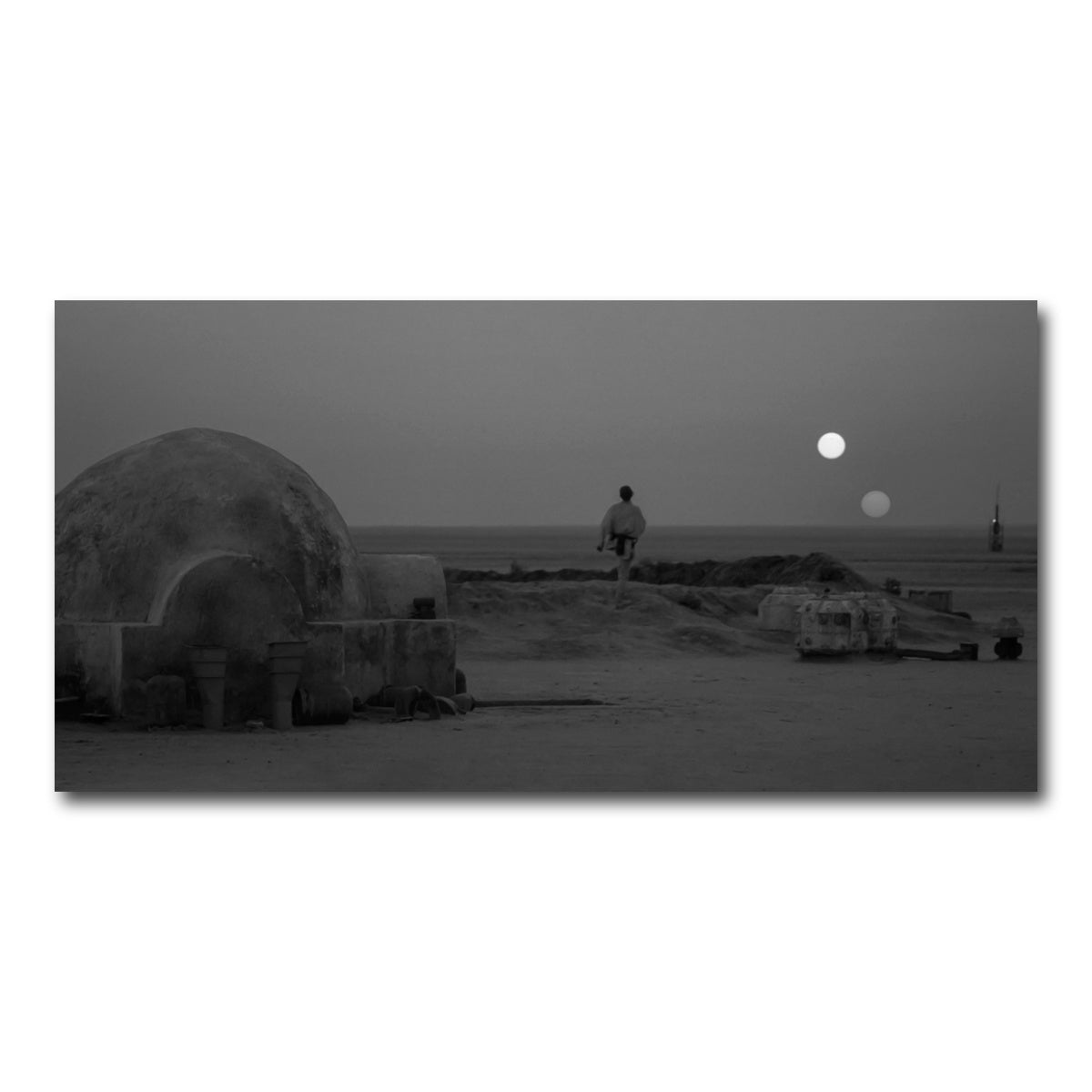 AUTO-MOCKUP WHITE | Binary sunset grayscale | 1 Piece | Gallery Wrapped | group=2x1