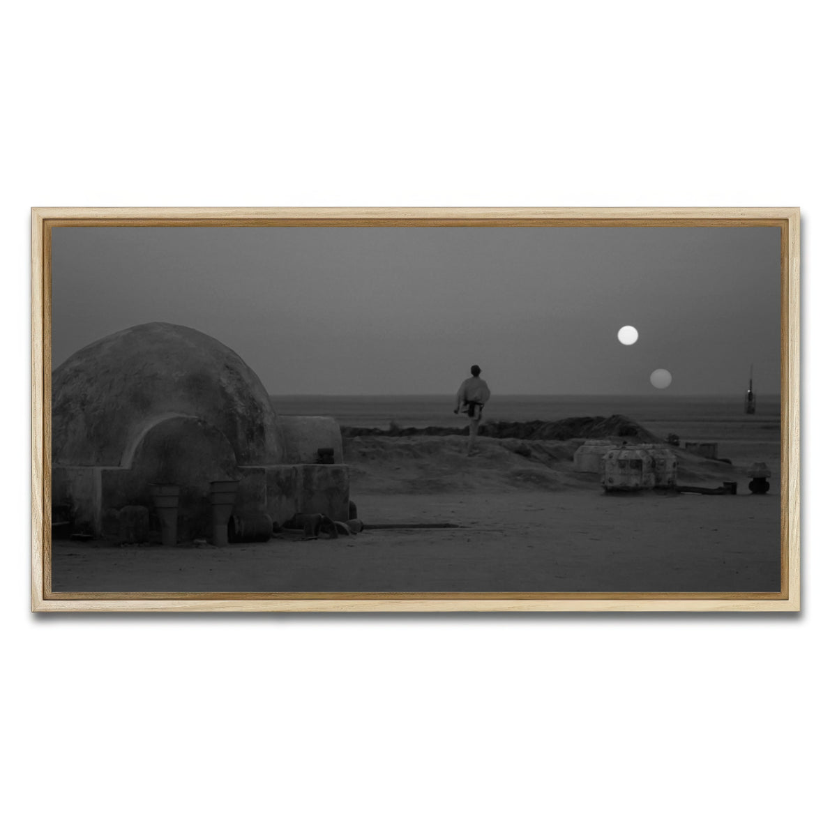 AUTO-MOCKUP WHITE | Binary sunset grayscale | 1 Piece | Natural Frame | group=2x1