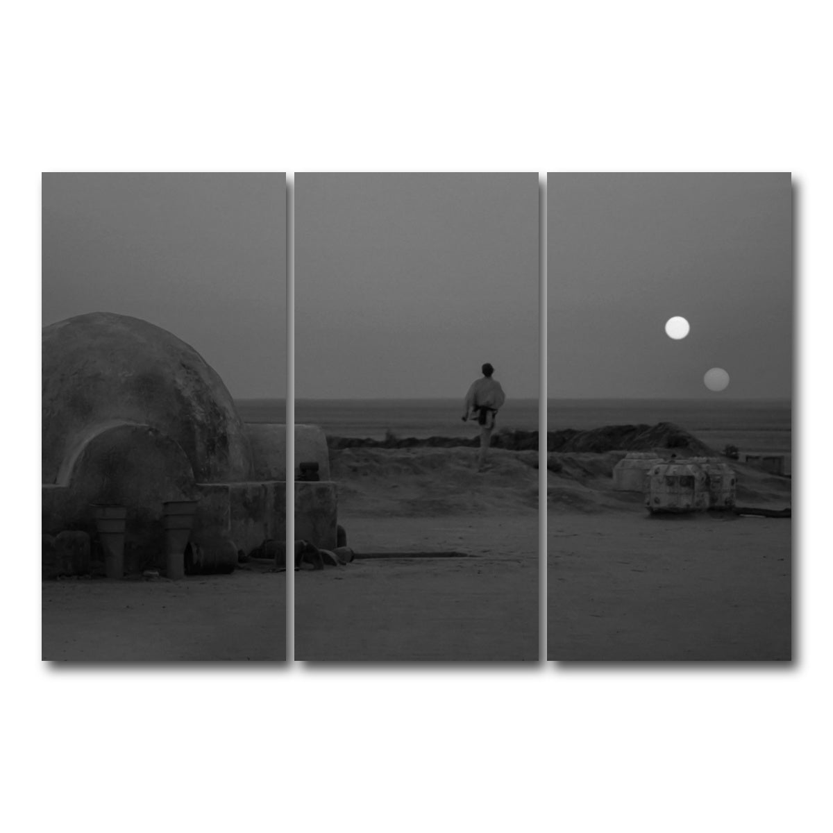 AUTO-MOCKUP WHITE | Binary sunset grayscale | 3 Piece | Gallery Wrapped | group=12x24