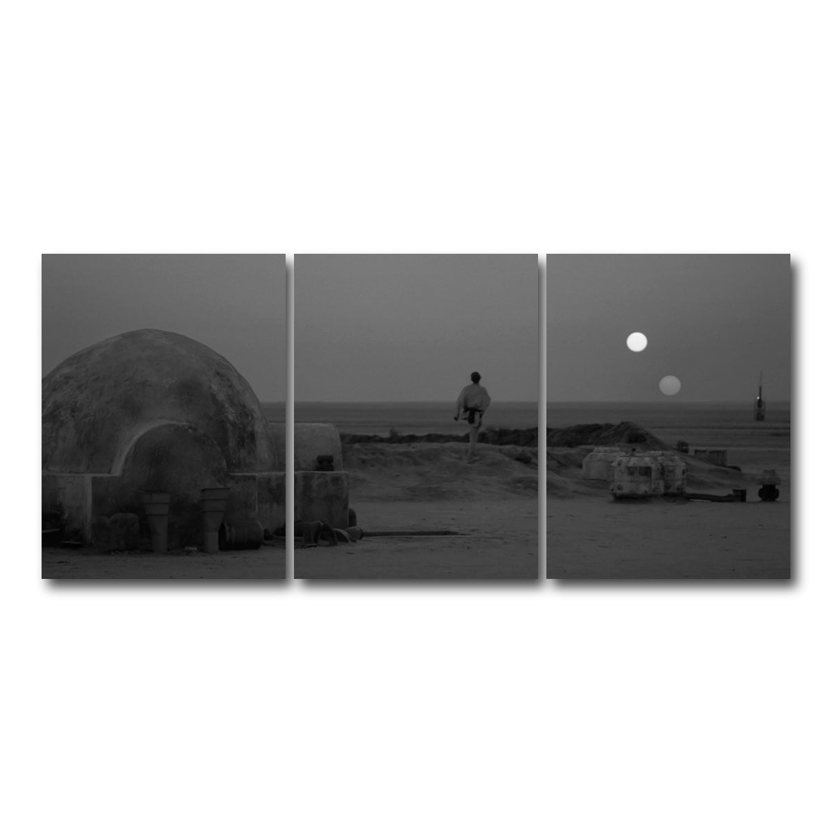 AUTO-MOCKUP WHITE | Binary sunset grayscale | 3 Piece | Gallery Wrapped | group=18x24