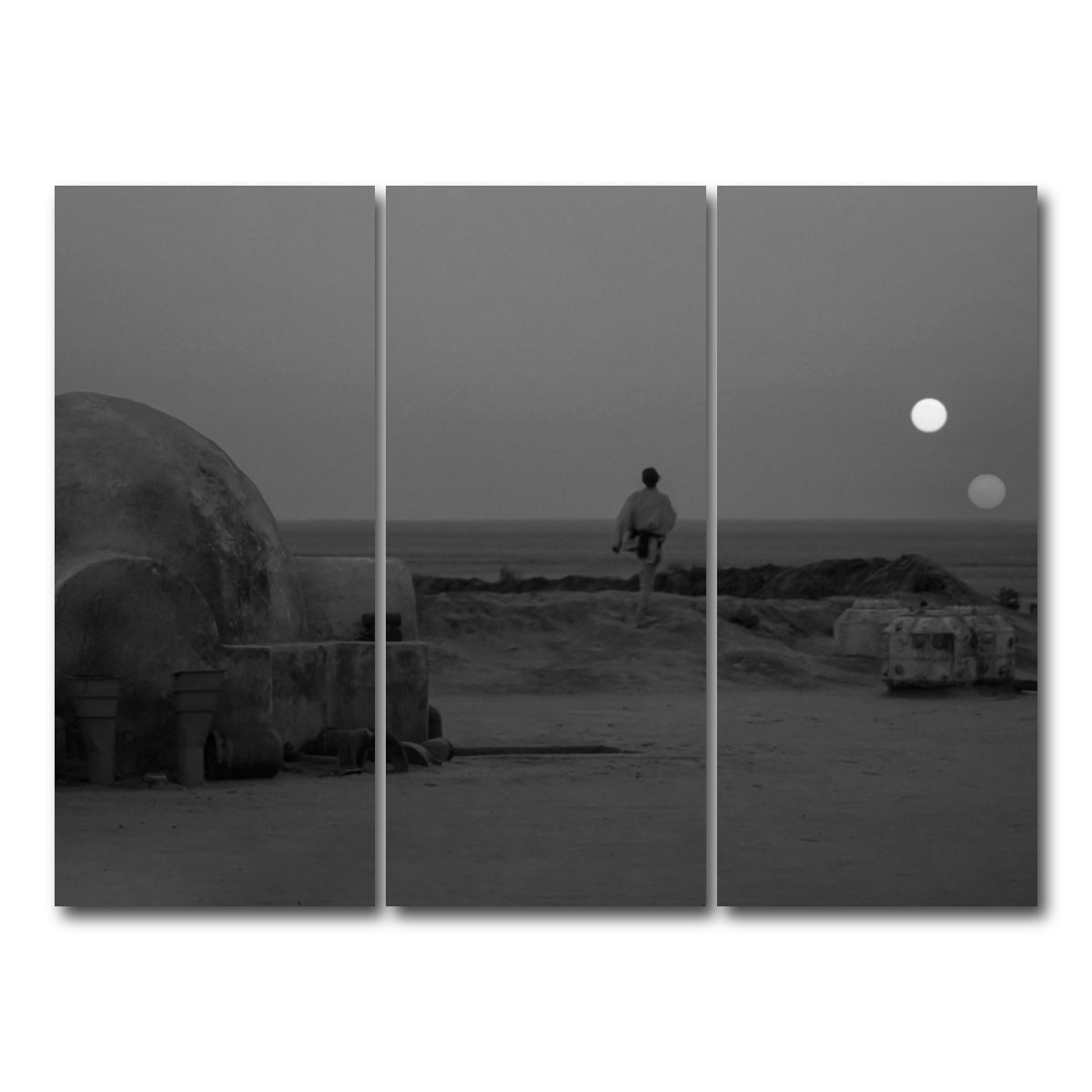 AUTO-MOCKUP WHITE | Binary sunset grayscale | 3 Piece | Gallery Wrapped | group=8x18