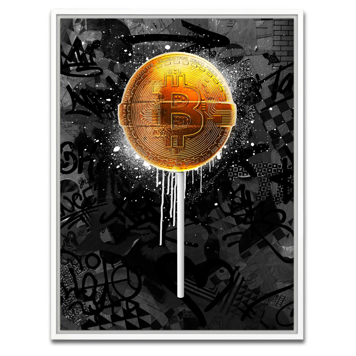 AUTO-MOCKUP WHITE | Bitpop design | 1 Piece | White Framed Canvas | group=3x4