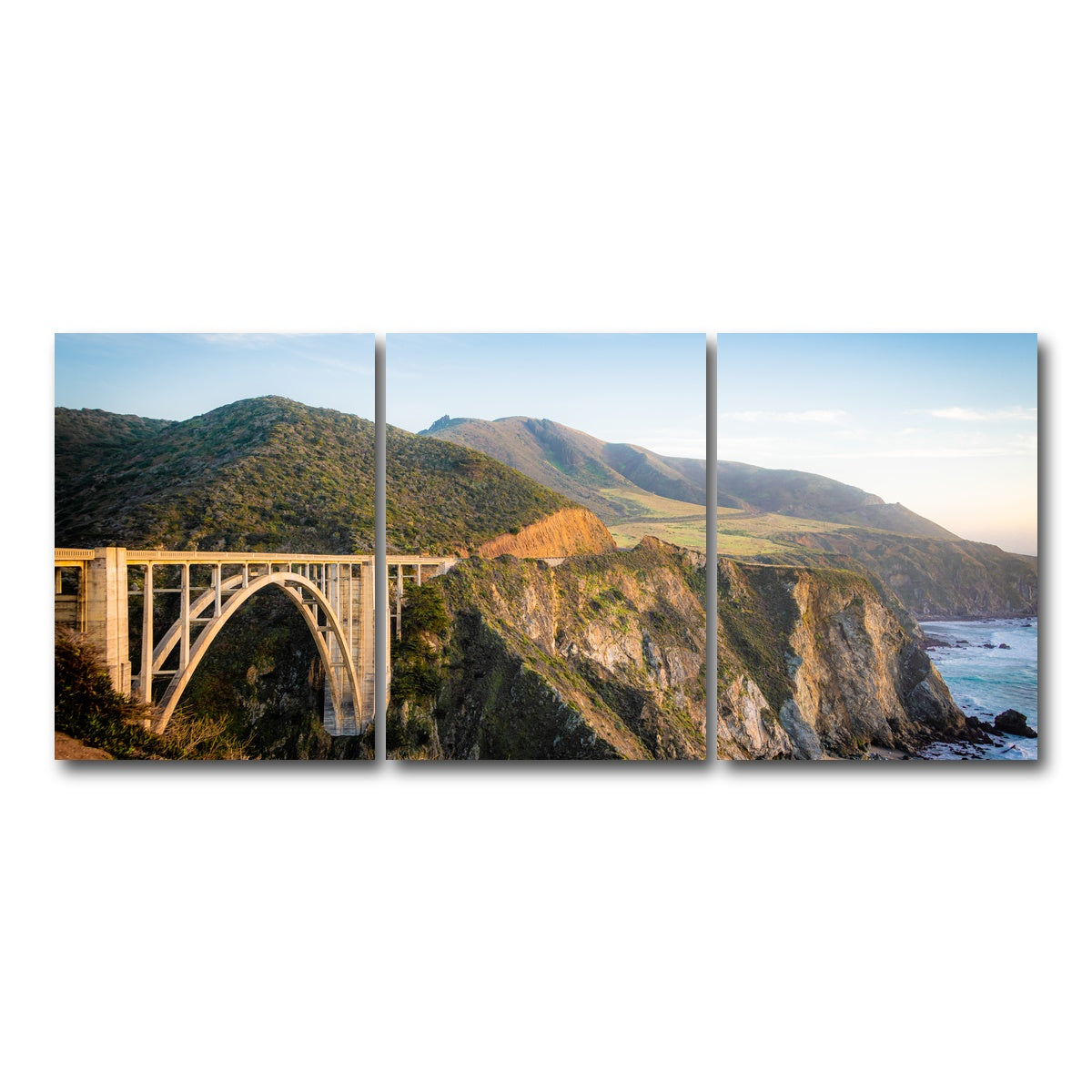 AUTO-MOCKUP WHITE | Bixby Bridge | 3 Piece | Gallery Wrap Canvas | group=18x24