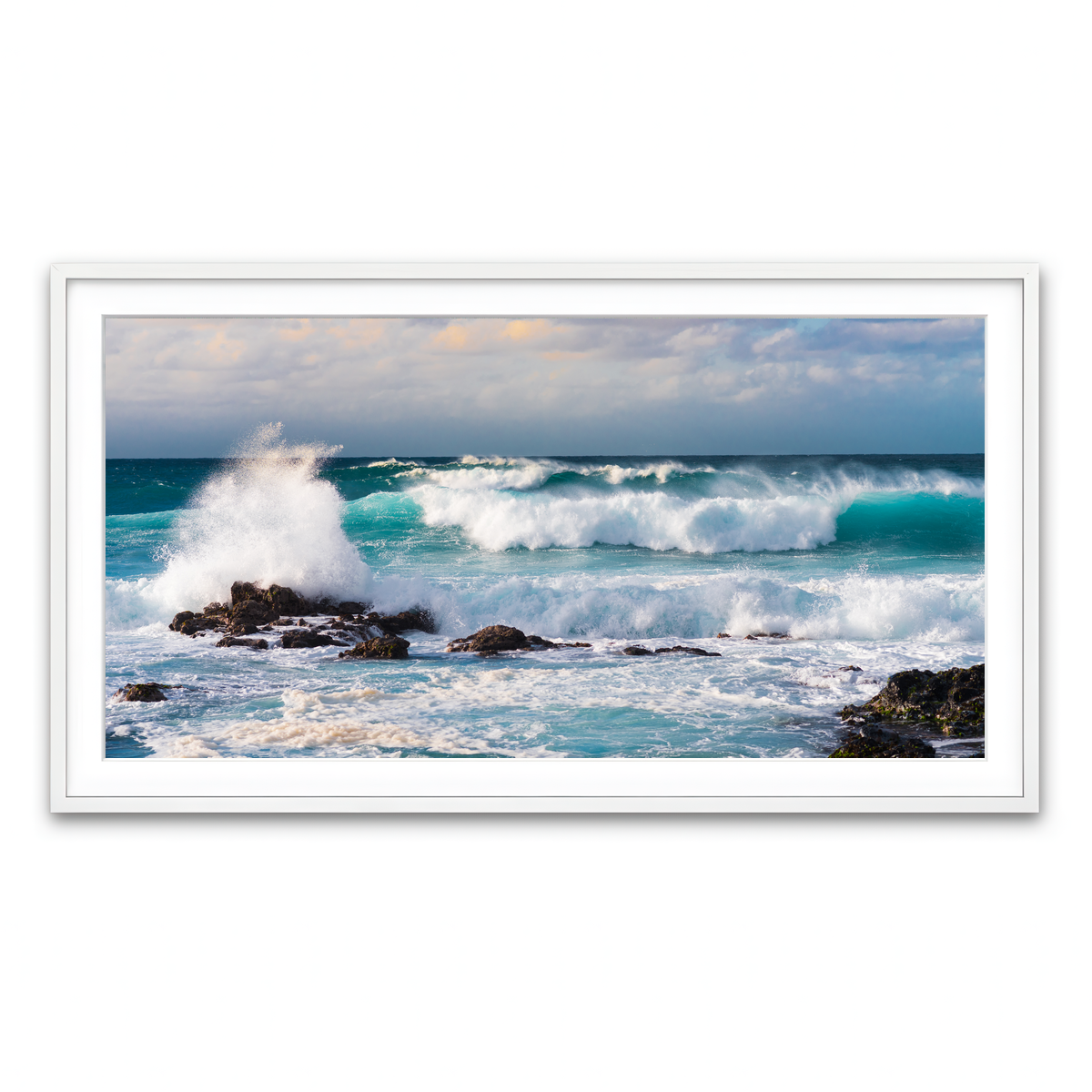 Framed Print 2x1 White