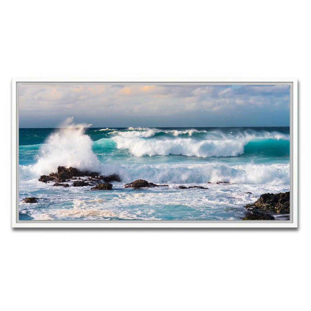 AUTO-MOCKUP WHITE | Blue Crash | 1 Piece | White Framed Canvas | group=2x1