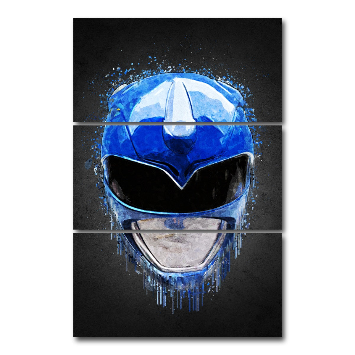 AUTO-MOCKUP WHITE | Blue Ranger Portrait | 3 Piece | Gallery Wrap Canvas | group=12x24_stacked