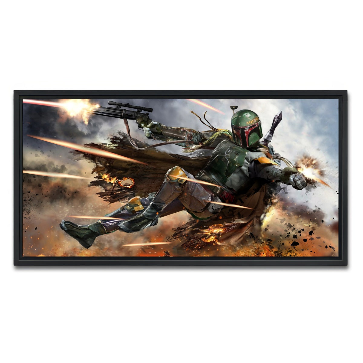 AUTO-MOCKUP WHITE | Boba Fett | 1 Piece | Black Framed Canvas | group=2x1
