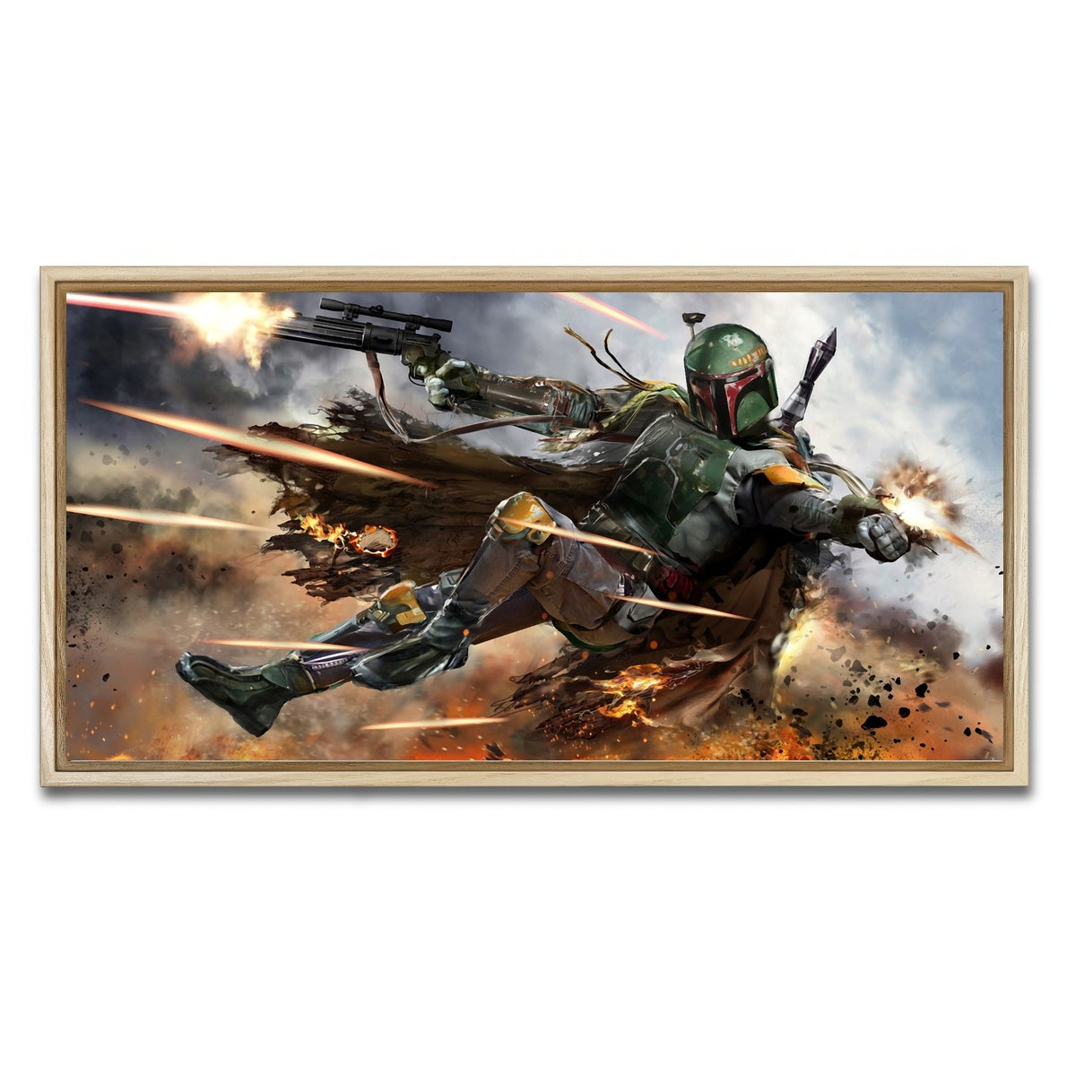 AUTO-MOCKUP WHITE | Boba Fett | 1 Piece | Natural Framed Canvas | group=2x1