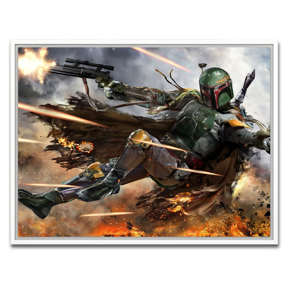 AUTO-MOCKUP WHITE | Boba Fett | 1 Piece | White Framed Canvas | group=4x3