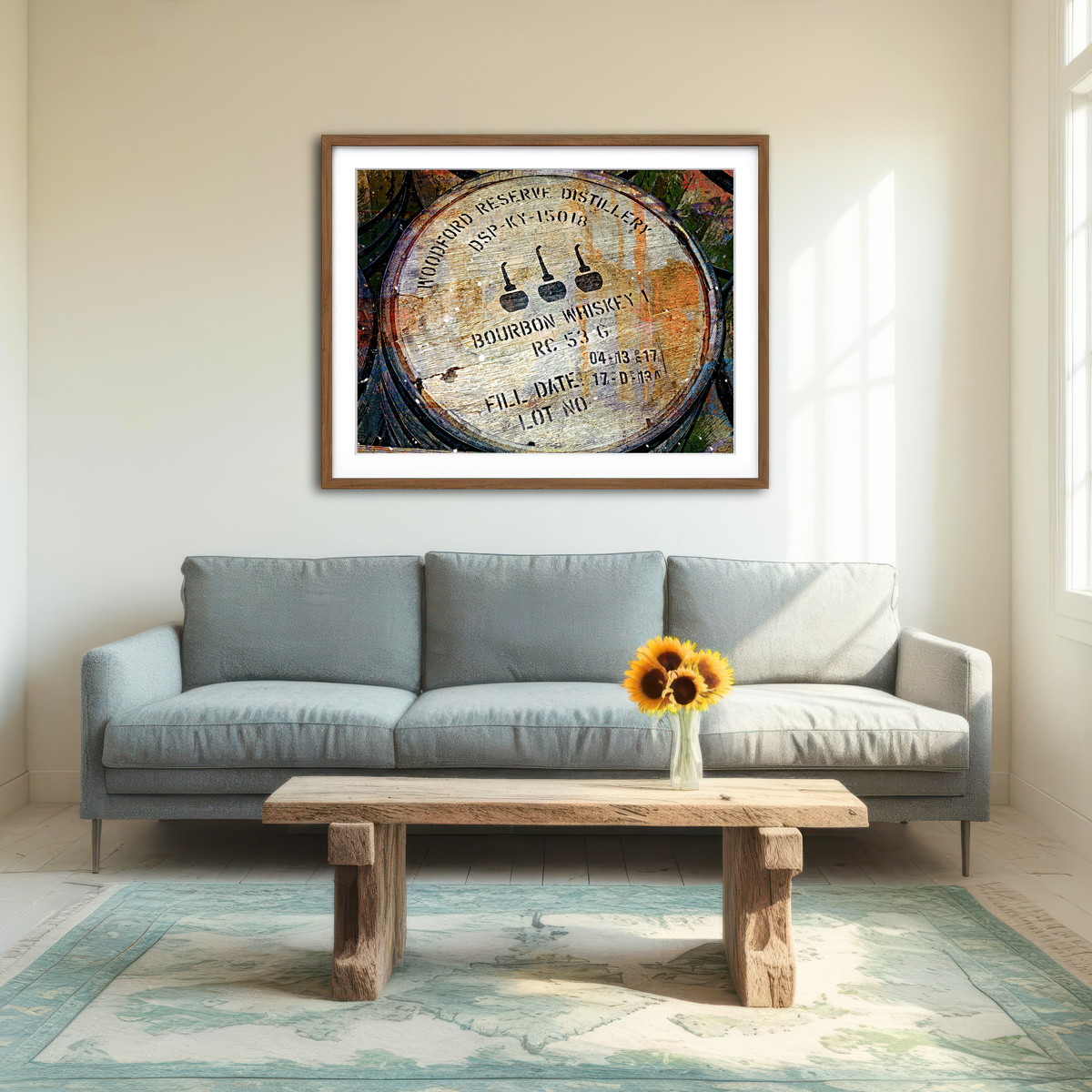 AUTO-MOCKUP ROOM | Bourbon Barrel Wall Art