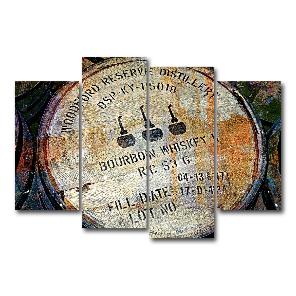 AUTO-MOCKUP WHITE | Bourbon Barrel | 4 Piece | Gallery Wrap Canvas | group=4_short