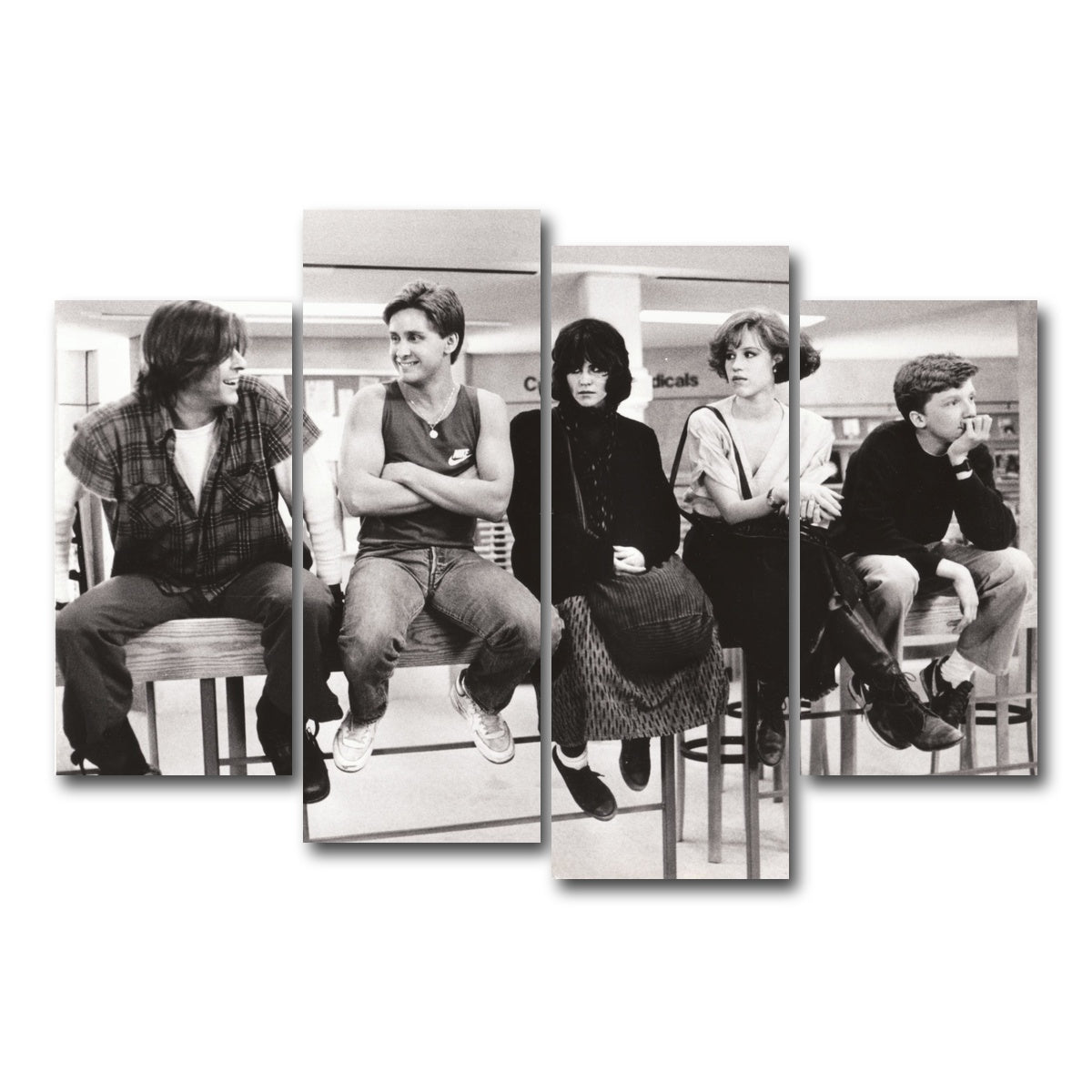 AUTO-MOCKUP WHITE | Breakfast Club | 4 Piece | Gallery Wrap Canvas | group=4_short