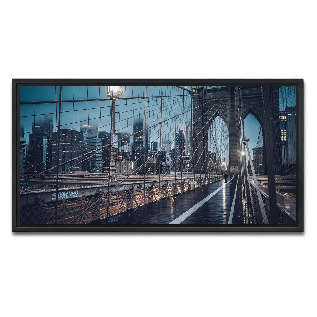AUTO-MOCKUP WHITE | Bridge and Clouds | 1 Piece | Black Framed Canvas | group=2x1