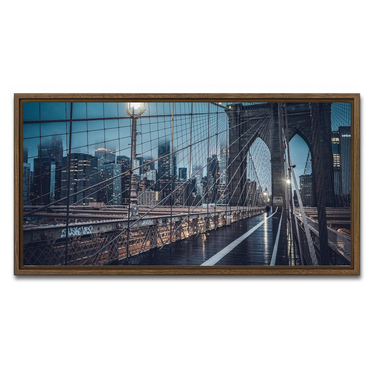 AUTO-MOCKUP WHITE | Bridge and Clouds | 1 Piece | Walnut Framed Canvas | group=2x1