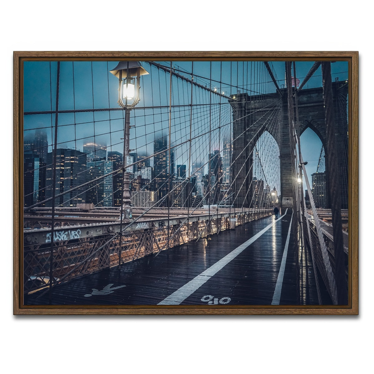 AUTO-MOCKUP WHITE | Bridge and Clouds | 1 Piece | Walnut Framed Canvas | group=4x3