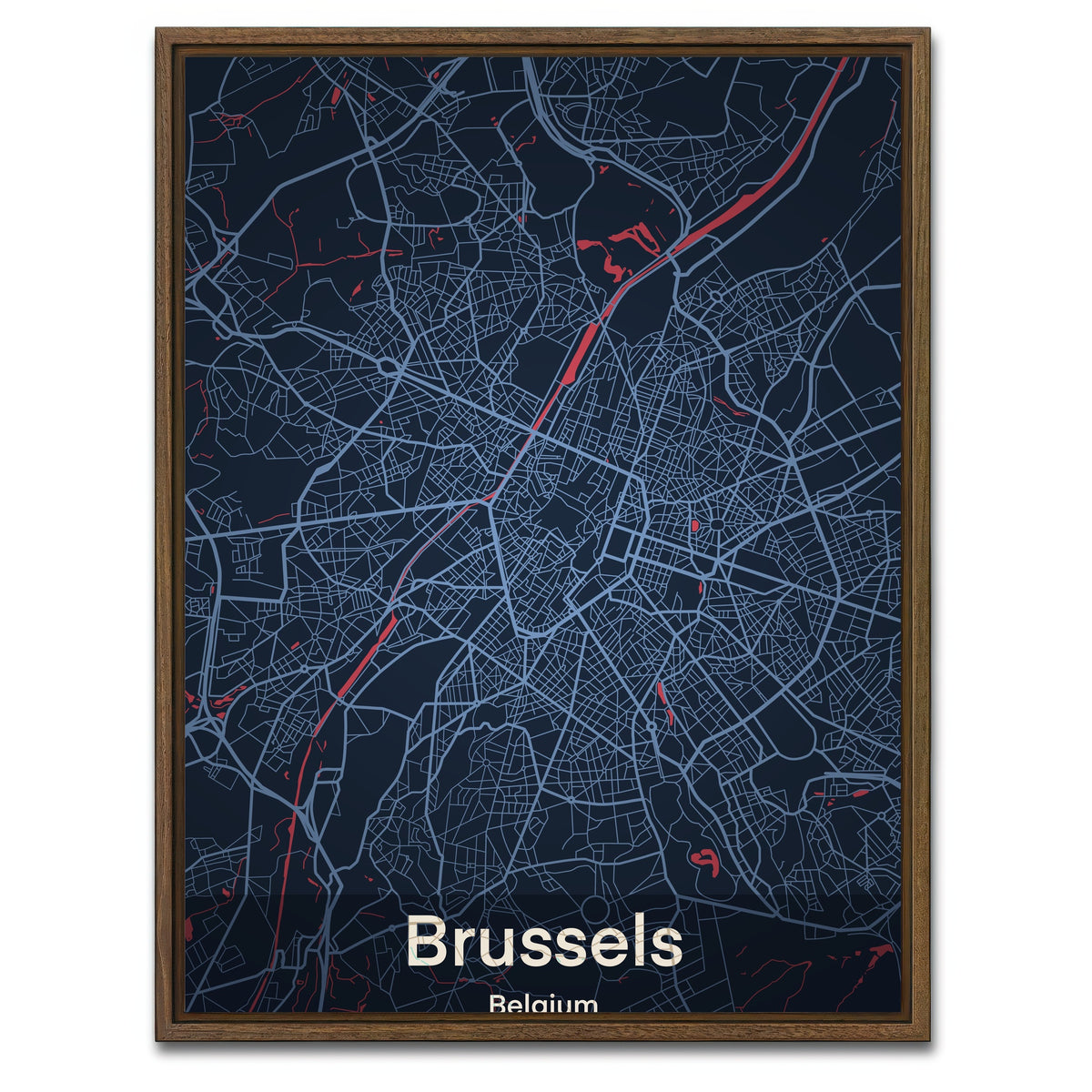 AUTO-MOCKUP WHITE | Brussels | 1 Piece | Walnut Framed Canvas | group=3x4