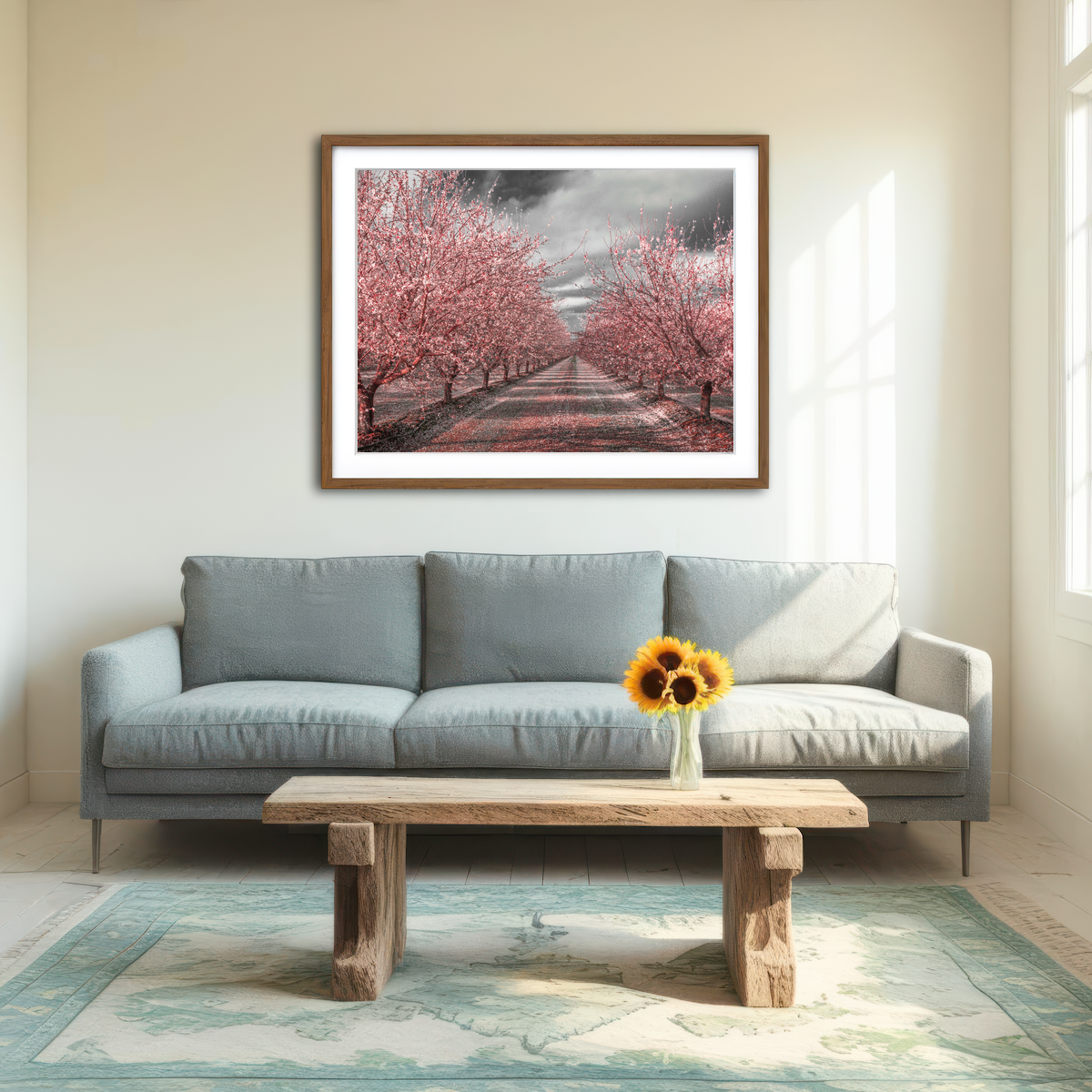AUTO-MOCKUP ROOM | California Pink Blossoms Wall Art