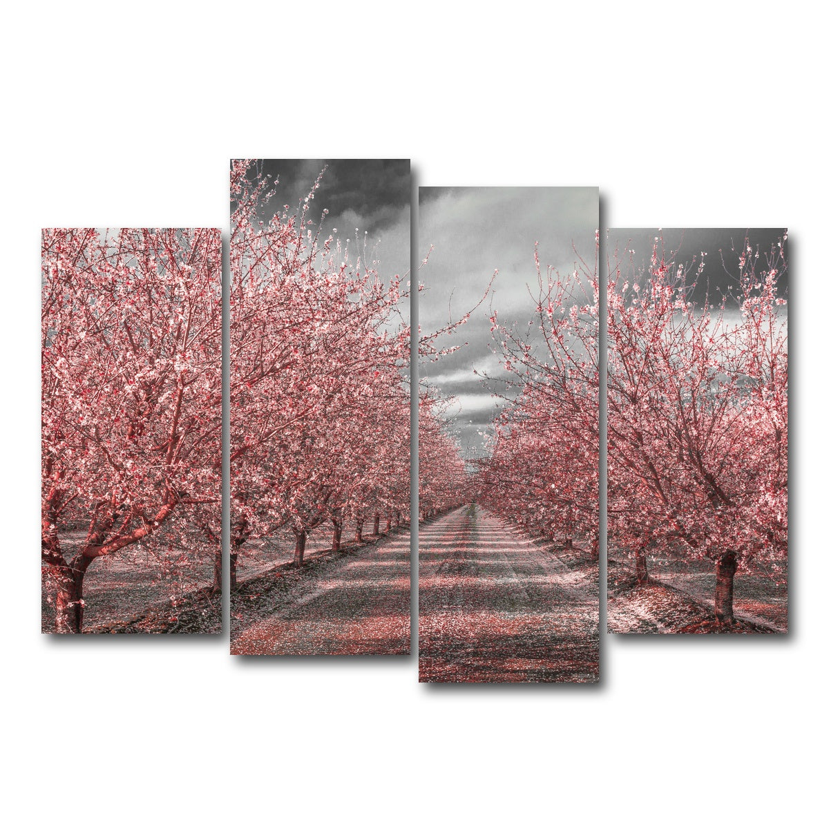 AUTO-MOCKUP WHITE | California Pink Blossoms | 4 Piece | Gallery Wrap Canvas | group=4_normal