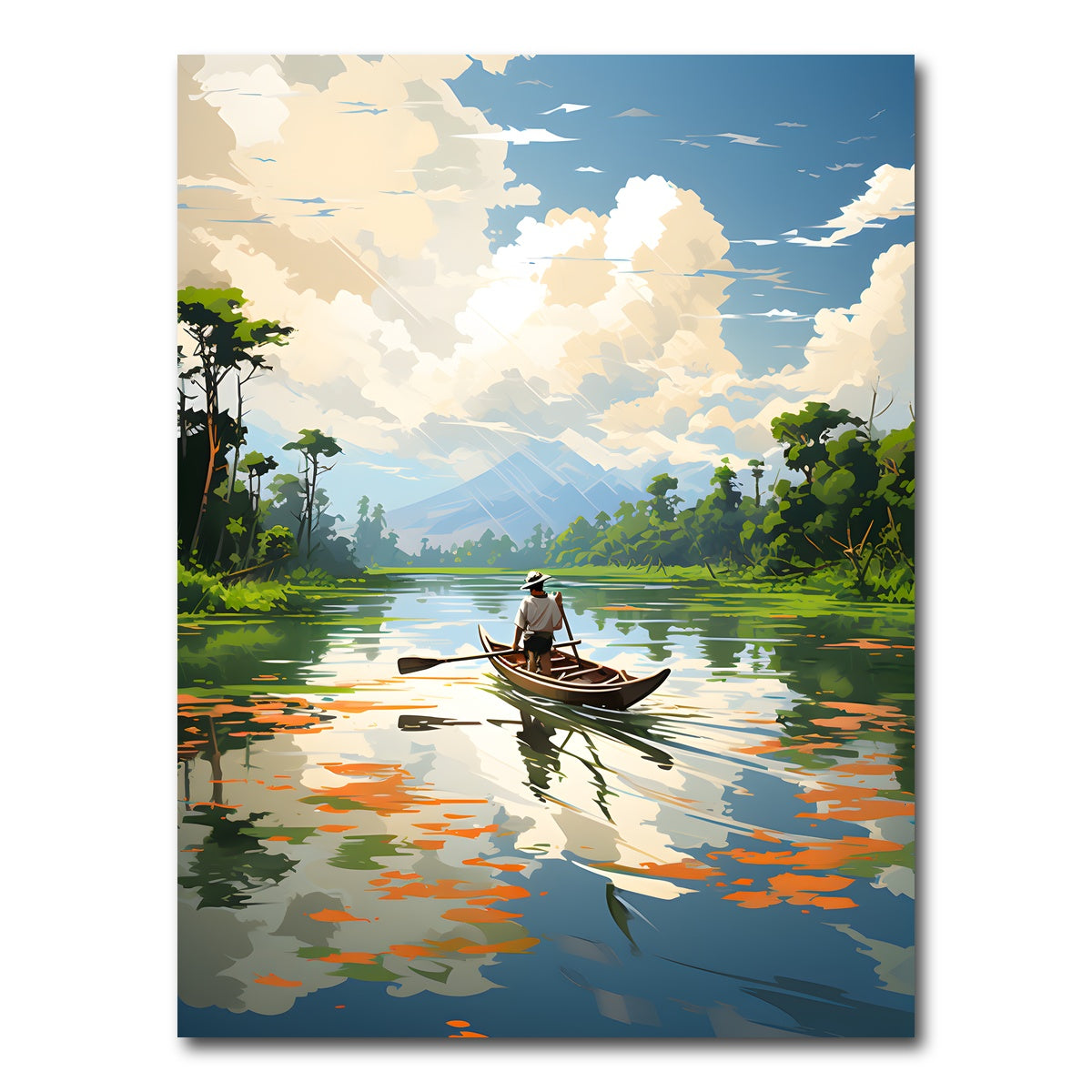 AUTO-MOCKUP WHITE | Cambodia - Siem Reap River | 1 Piece | Gallery Wrap Canvas | group=3x4