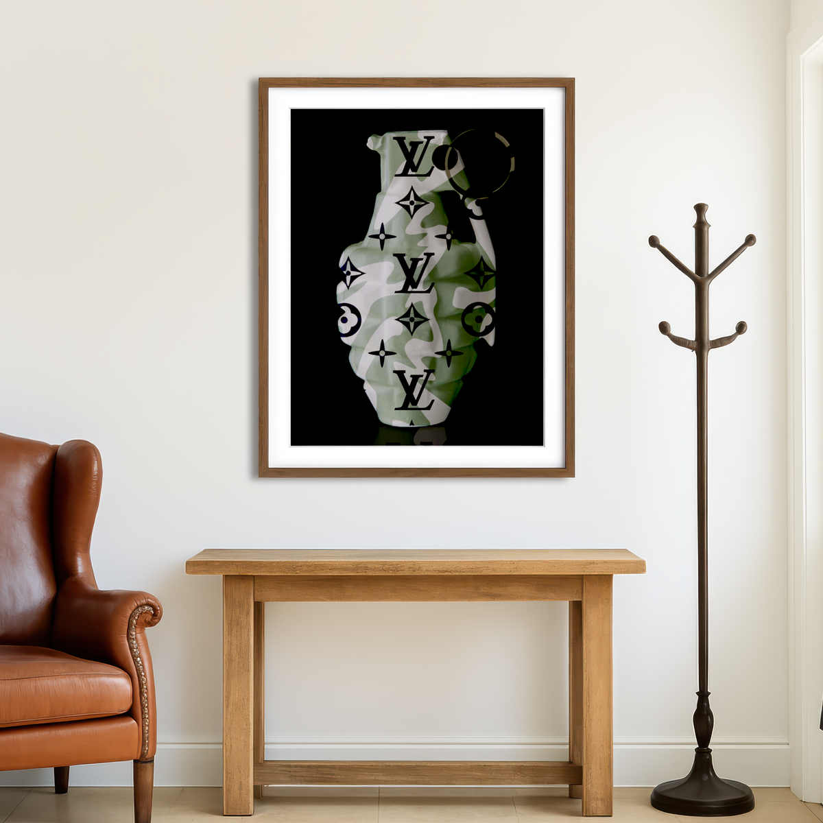 AUTO-MOCKUP ROOM | Camo LV Grenade Wall Art