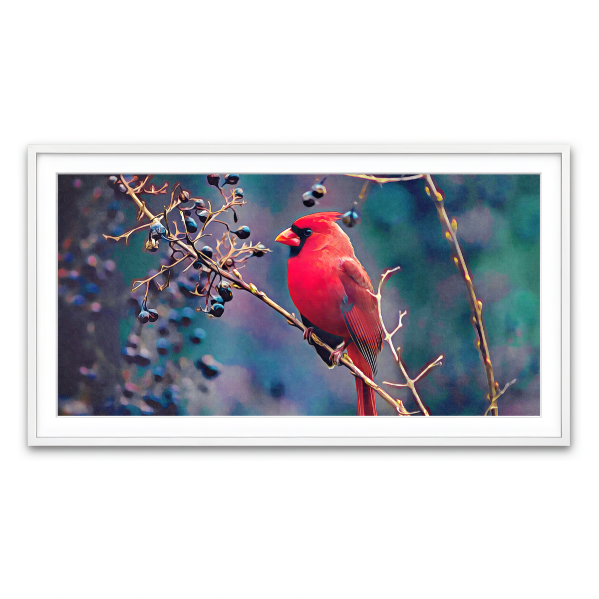 Framed Print 2x1 White