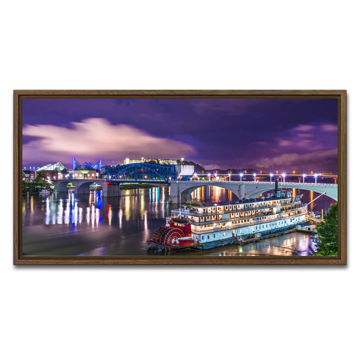 AUTO-MOCKUP WHITE | Chattanooga Aerial | 1 Piece | Walnut Framed Canvas | group=2x1