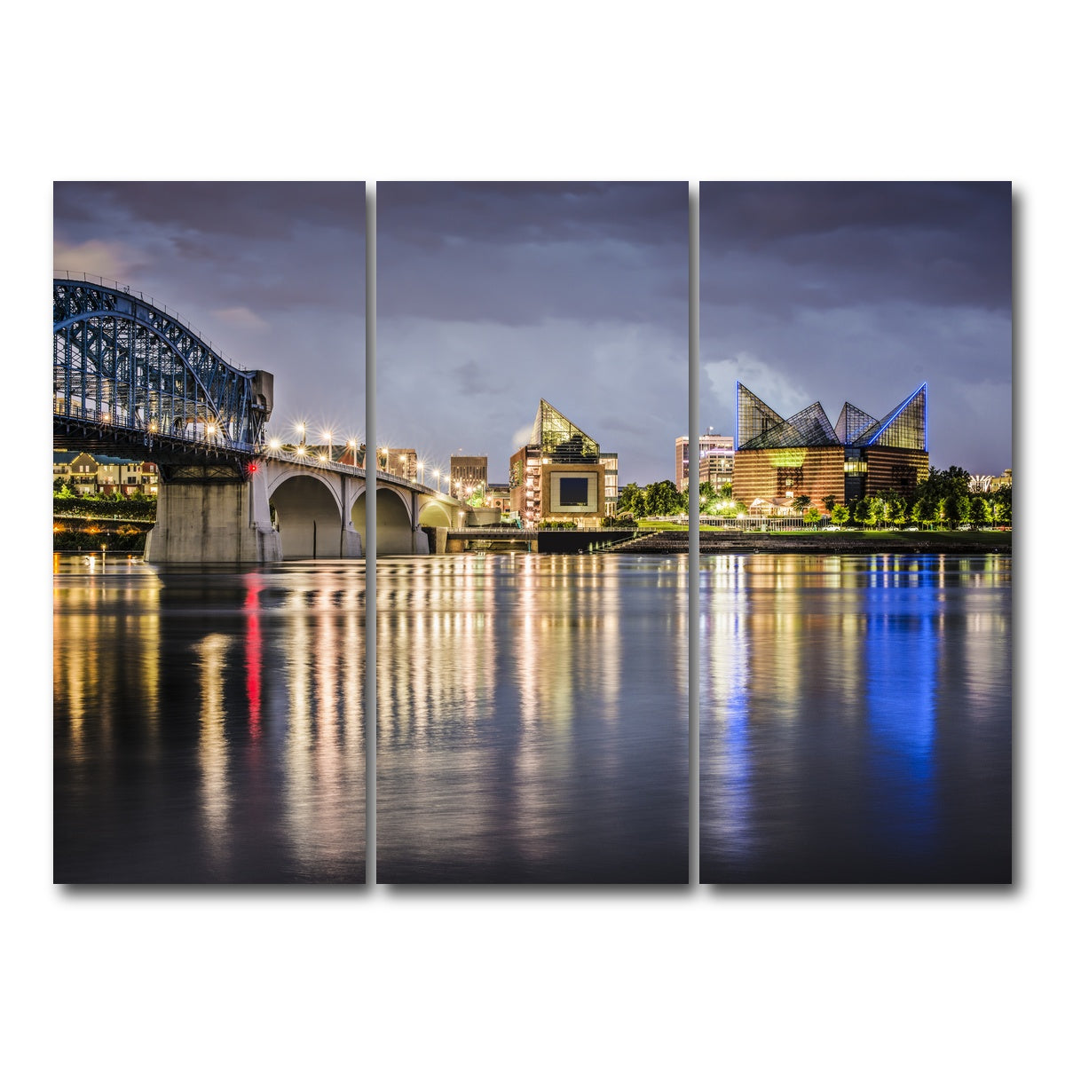 AUTO-MOCKUP WHITE | Chattanooga Tennessee River | 3 Piece | Gallery Wrap Canvas | group=8x18