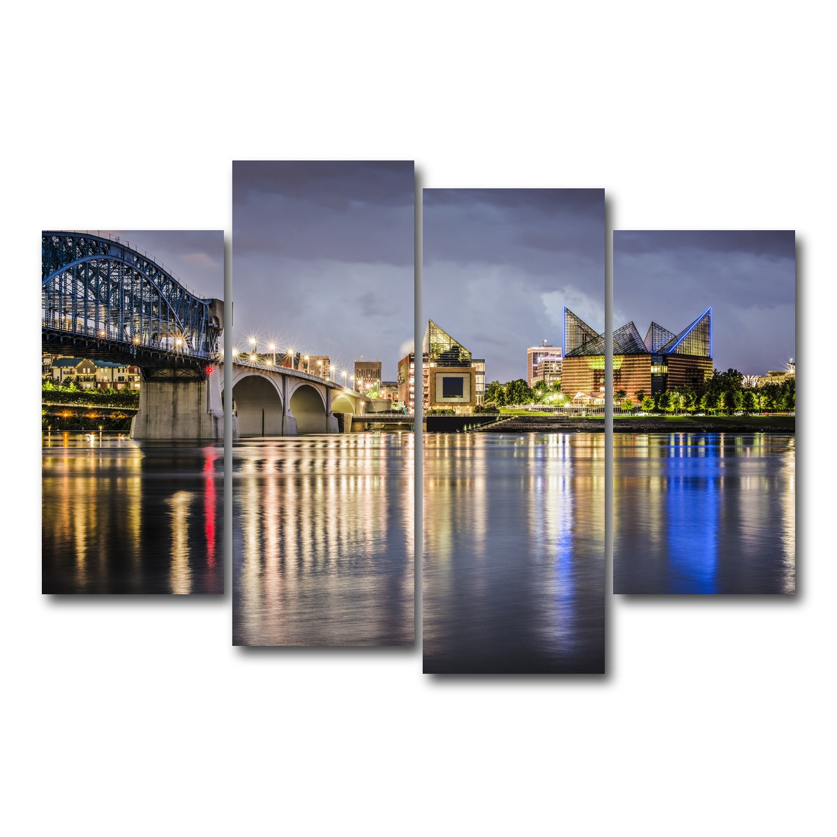 AUTO-MOCKUP WHITE | Chattanooga Tennessee River | 4 Piece | Gallery Wrap Canvas | group=4_short
