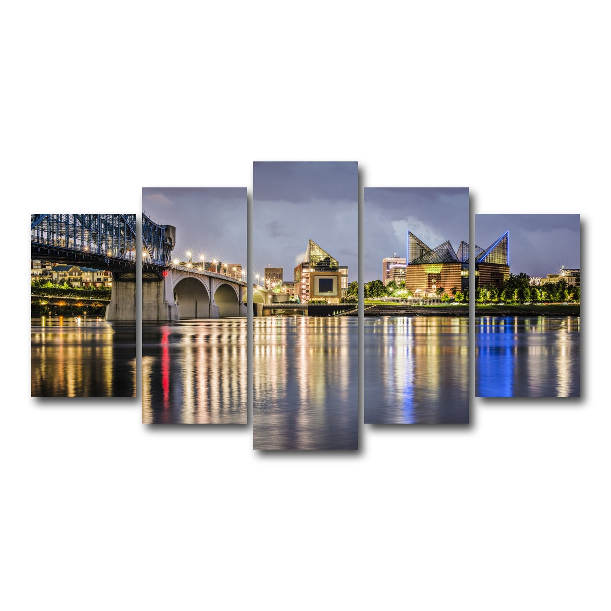 AUTO-MOCKUP WHITE | Chattanooga Tennessee River | 5 Piece | Gallery Wrap Canvas | group=5_normal