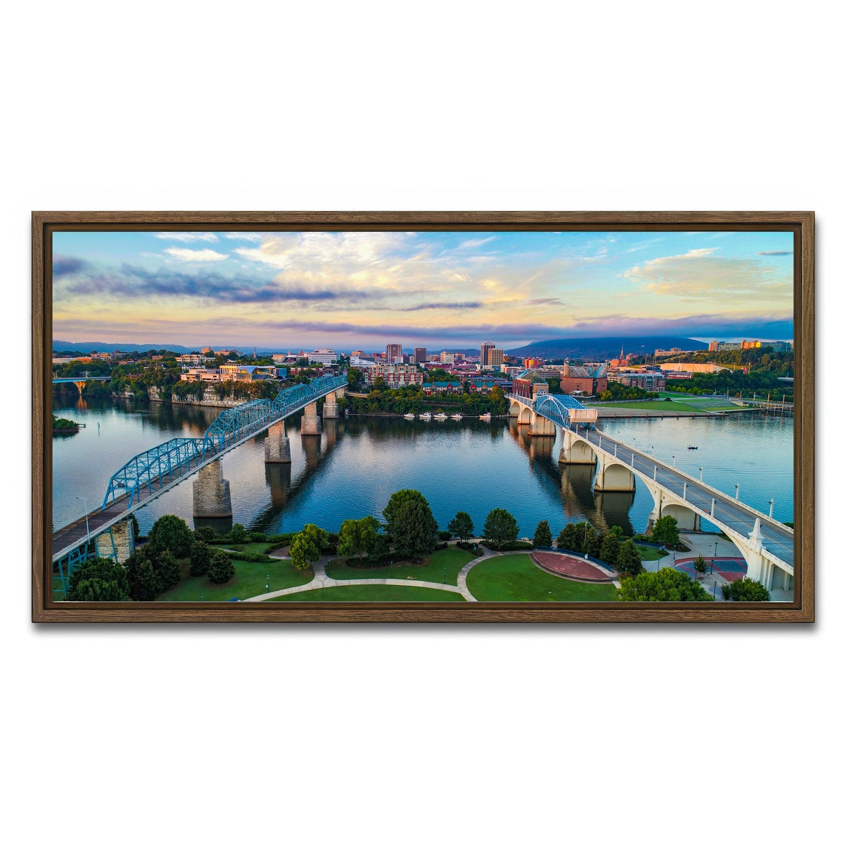 AUTO-MOCKUP WHITE | Chattanooga | 1 Piece | Walnut Framed Canvas | group=2x1