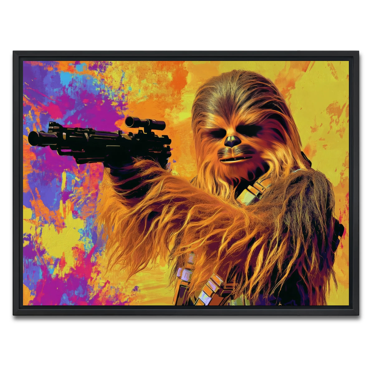 AUTO-MOCKUP WHITE | Chewbacca Star Wars | 1 Piece | Black Framed Canvas | group=4x3