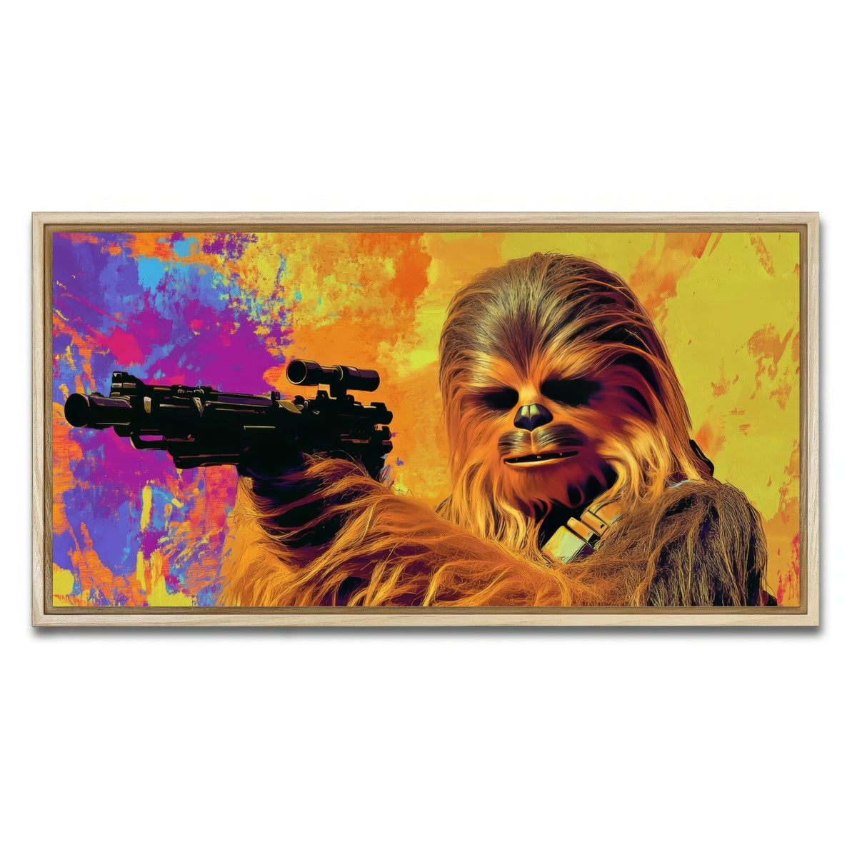 AUTO-MOCKUP WHITE | Chewbacca Star Wars | 1 Piece | Natural Framed Canvas | group=2x1