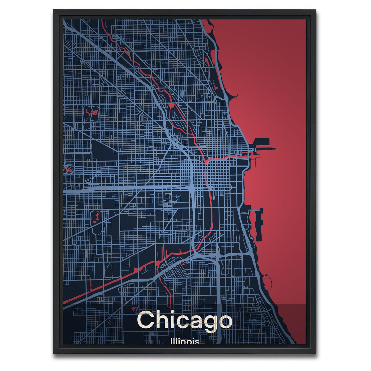 AUTO-MOCKUP WHITE | Chicago | 1 Piece | Black Framed Canvas | group=3x4