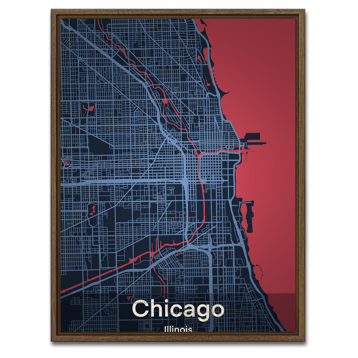 AUTO-MOCKUP WHITE | Chicago | 1 Piece | Walnut Framed Canvas | group=3x4