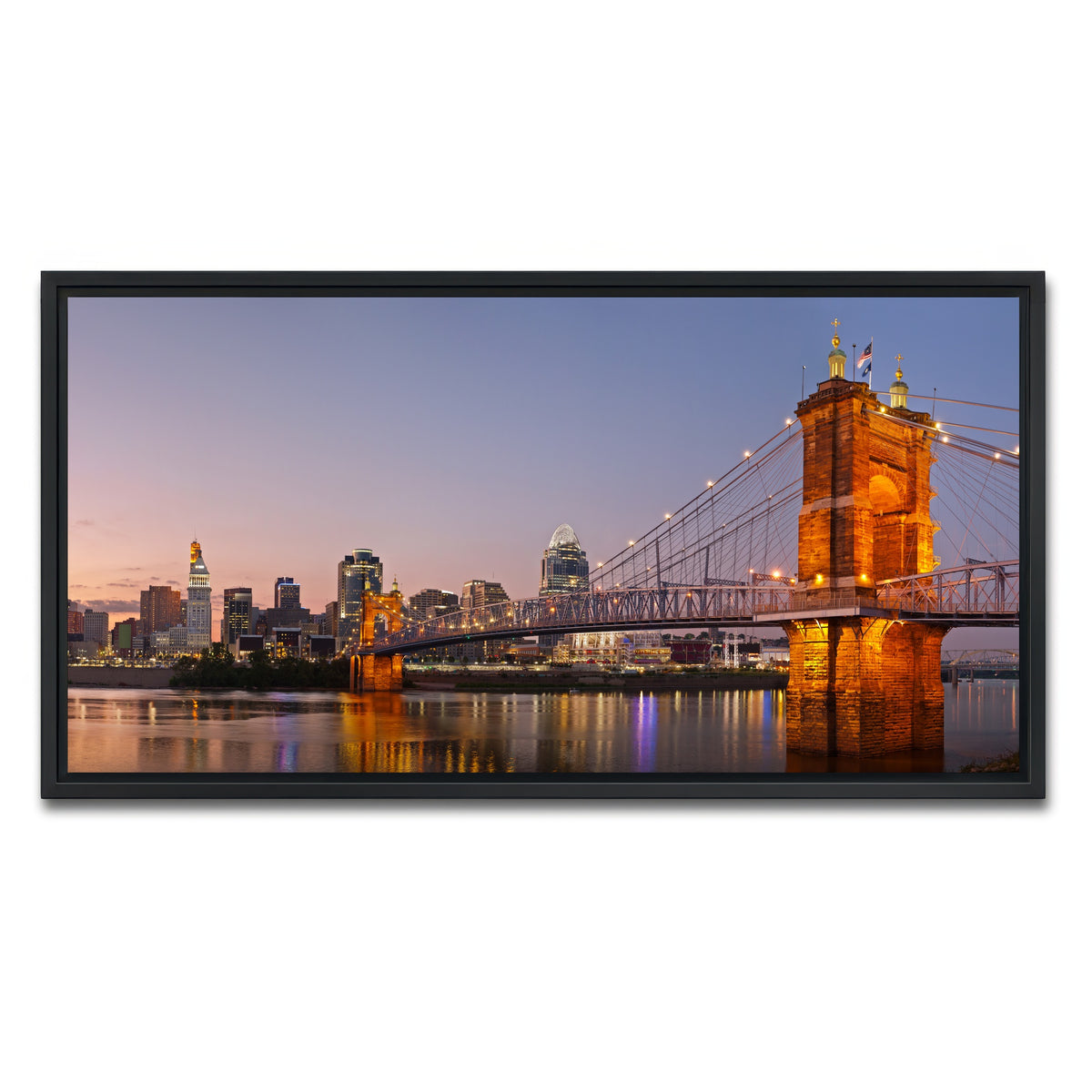 AUTO-MOCKUP WHITE | Cincinnati Skyline | 1 Piece | Black Framed Canvas | group=2x1