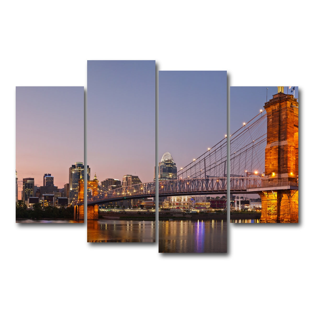 AUTO-MOCKUP WHITE | Cincinnati Skyline | 4 Piece | Gallery Wrap Canvas | group=4_short