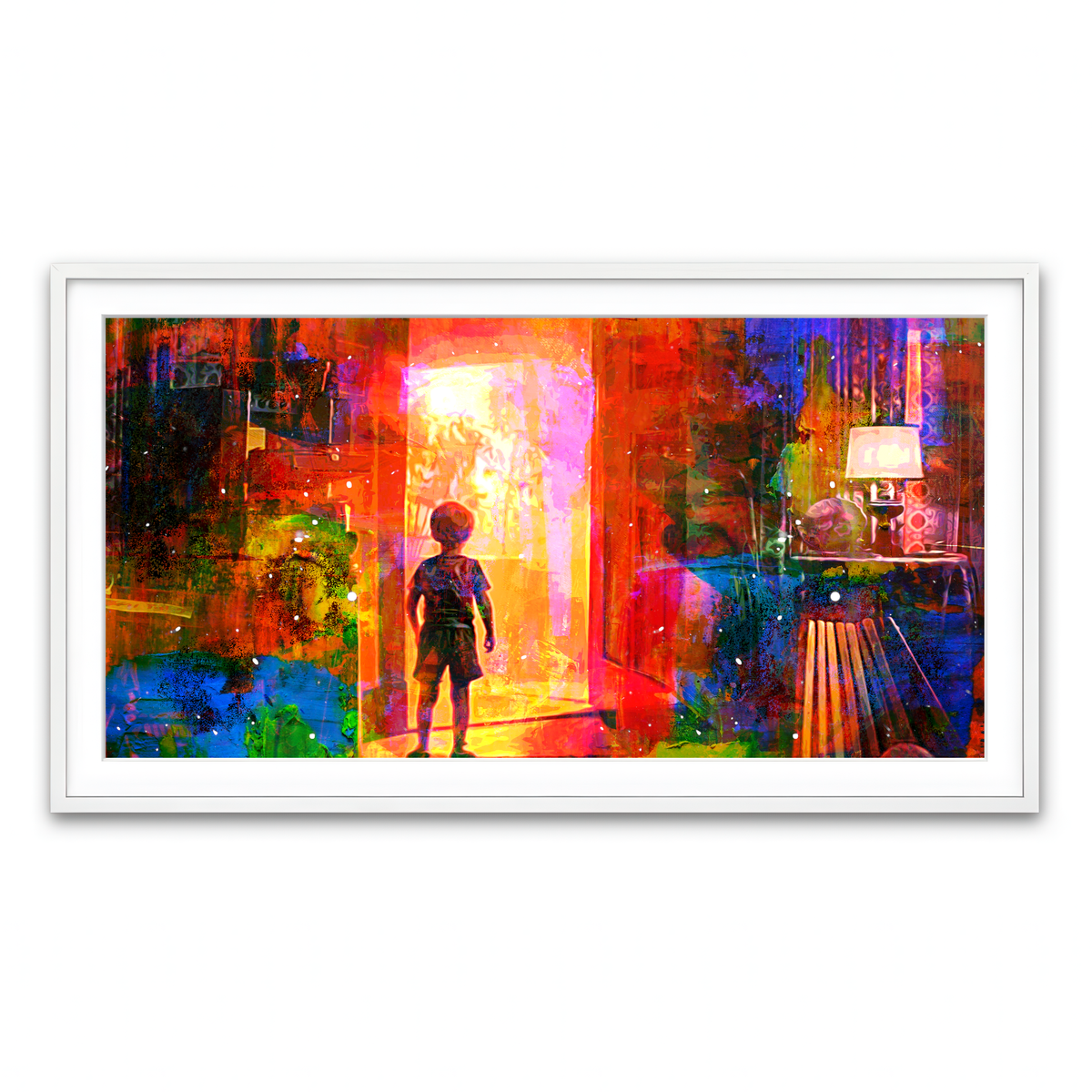 Framed Print 2x1 White