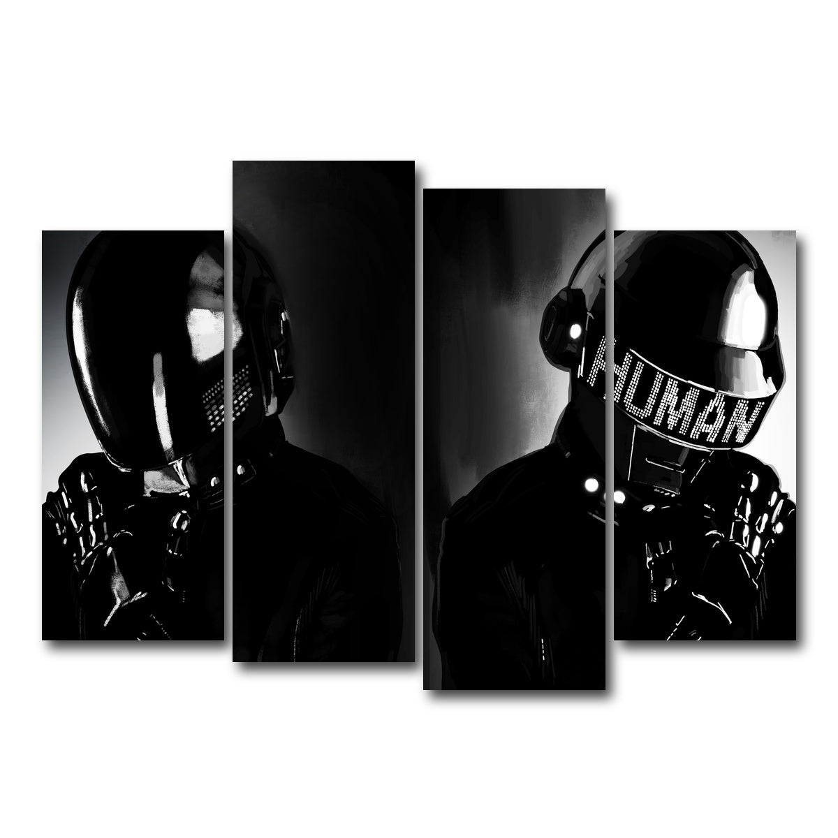 AUTO-MOCKUP WHITE | Daft Punk | 4 Piece | Gallery Wrap Canvas | group=4_normal