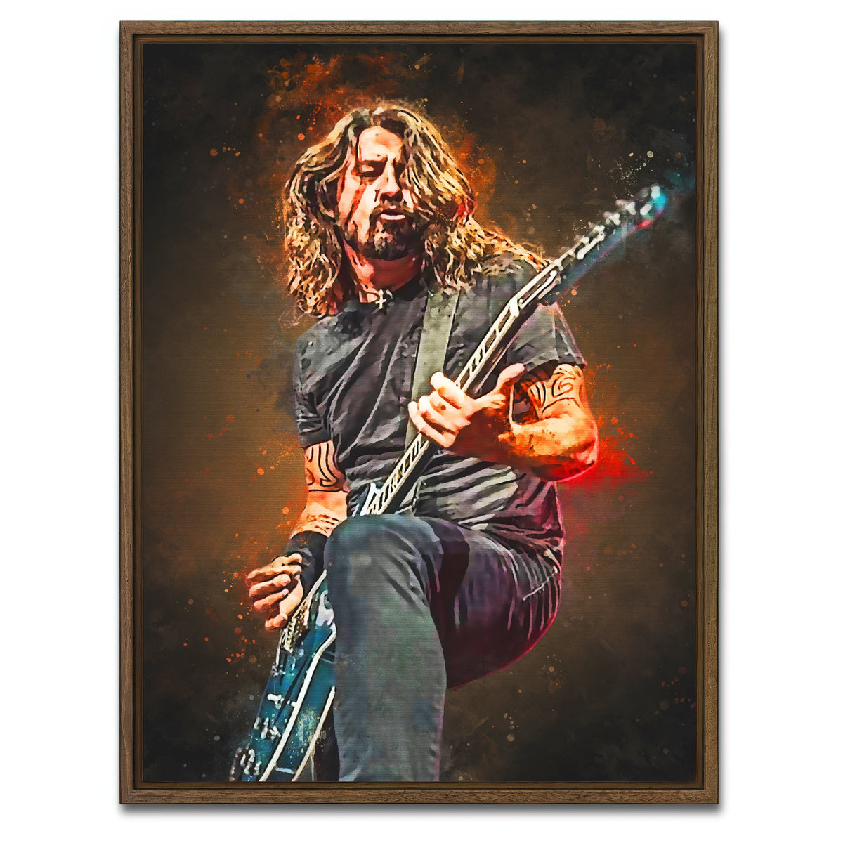 AUTO-MOCKUP WHITE | Dave Grohl | 1 Piece | Walnut Framed Canvas | group=3x4
