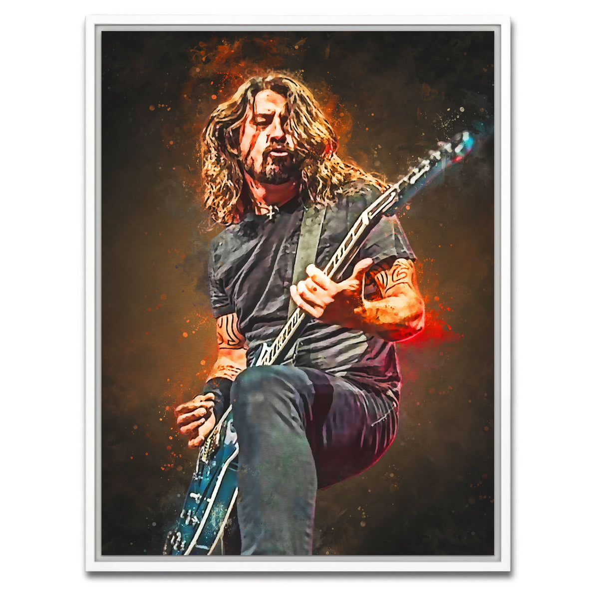 AUTO-MOCKUP WHITE | Dave Grohl | 1 Piece | White Framed Canvas | group=3x4